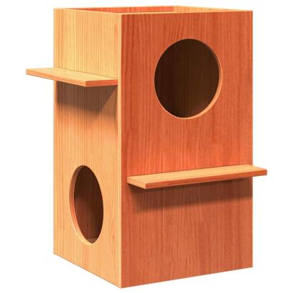 Ceară pentru Casă pisici maro 43x43x60 cm Lemn masiv de pin GartenMobel Dekor