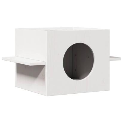 Casă pentru pisici albă 51x35x30 cm din lemn masiv de pin GartenMobel Dekor