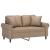 Canapea cu 2 locuri cu pernuțe, cappuccino, 120 cm, piele eco. GartenMobel Dekor