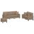 Set de canapele cu perne, 3 piese, cappuccino, piele ecologică GartenMobel Dekor