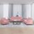 Set canapea cu perne, 3 piese, roz, catifea GartenMobel Dekor