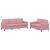 Set canapele, 2 piese, roz, catifea GartenMobel Dekor