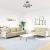 Set de canapele cu perne decorative, 2 piese, crem, textil GartenMobel Dekor