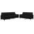 Set de canapele cu perne, 2 piese, negru, catifea GartenMobel Dekor