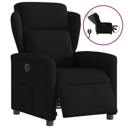 Fotoliu rabatabil electric, negru, material textil GartenMobel Dekor