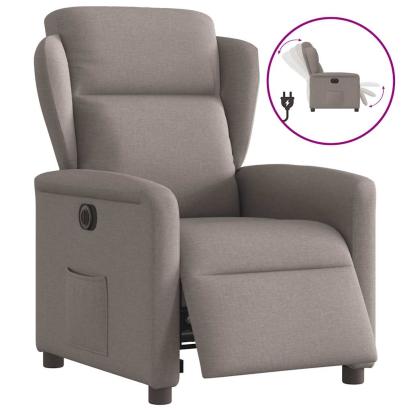 Fotoliu rabatabil electric, gri taupe, material textil GartenMobel Dekor