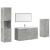 Set mobilier de baie, 4 piese, gri beton, lemn compozit GartenMobel Dekor