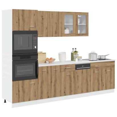 Set dulapuri de bucătărie 7 piese Artisan Stejar lemn prelucrat GartenMobel Dekor