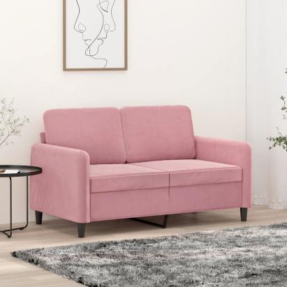 Canapea cu 2 locuri, roz, 120 cm, catifea GartenMobel Dekor