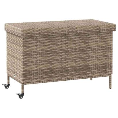 Ladă depozitare de grădină cu roți, gri 110x55x73 cm poliratan GartenMobel Dekor