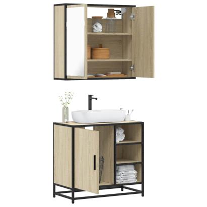 Set mobilier de baie, 2 piese, stejar sonoma, lemn prelucrat GartenMobel Dekor