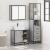 Set mobilier de baie, 3 piese, gri sonoma, lemn prelucrat GartenMobel Dekor
