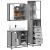 Set mobilier de baie, 3 piese, gri sonoma, lemn prelucrat GartenMobel Dekor