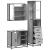 Set mobilier de baie, 3 piese, gri sonoma, lemn prelucrat GartenMobel Dekor