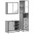 Set mobilier de baie, 3 piese, gri sonoma, lemn prelucrat GartenMobel Dekor