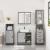 Set mobilier de baie, 3 piese, gri sonoma, lemn prelucrat GartenMobel Dekor
