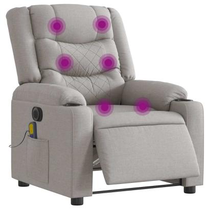 Scaun reclinabil electric pentru masaj Cloud Grey Fabric GartenMobel Dekor