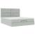 Cadru de pat otoman cu saltele Gri deschis 160x200cm catifea GartenMobel Dekor