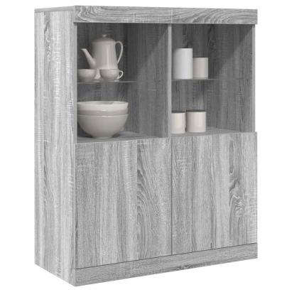 Bufetă gri Sonoma 81x37x100 cm din lemn prelucrat GartenMobel Dekor