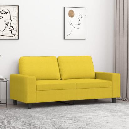 Canapea cu 2 locuri, galben deschis, 140 cm, material textil GartenMobel Dekor