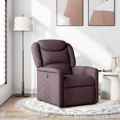 Fotoliu rabatabil, maro închis, material textil GartenMobel Dekor