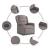 Fotoliu rabatabil, gri taupe, material textil GartenMobel Dekor