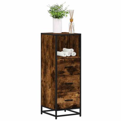 Dulap de baie, stejar afumat, 35x37,5x100 cm, lemn prelucrat GartenMobel Dekor