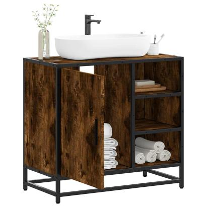 Dulap pentru chiuvetă de baie stejar afumat 65x33x60 cm lemn GartenMobel Dekor