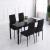 Set 4 scaune bucatarie/living, Tay, poliester, metal, negru, 41x50x97 cm GartenVIP DiyLine