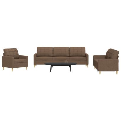 Set de canapele, 3 piese, maro, textil GartenMobel Dekor
