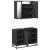 Set mobilier de baie, 2 piese, negru, lemn compozit GartenMobel Dekor