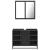 Set mobilier de baie, 2 piese, negru, lemn compozit GartenMobel Dekor