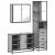 Set mobilier de baie, 3 piese, gri sonoma, lemn prelucrat GartenMobel Dekor