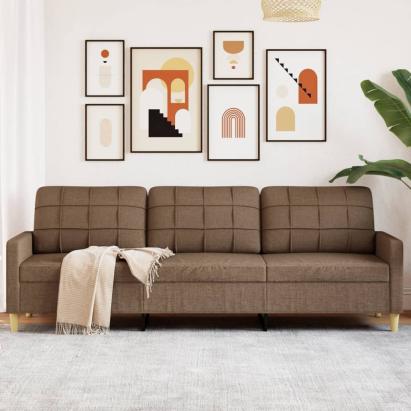 Canapea cu 3 locuri, maro, 210 cm, material textil GartenMobel Dekor