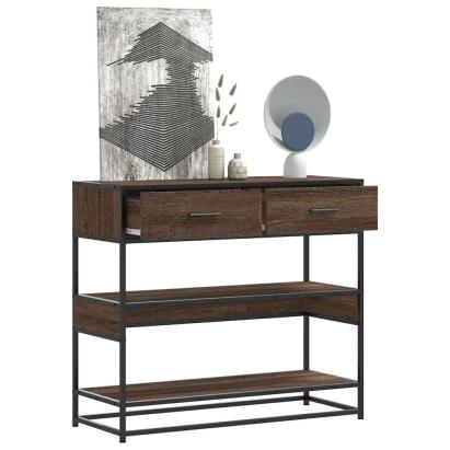 Măsuță consolă, stejar maro, 90x35x80 cm, lemn prelucrat GartenMobel Dekor