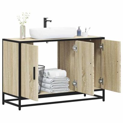 Dulap pentru chiuveta de baie stejar Sonoma 90x33x60 cm lemn GartenMobel Dekor