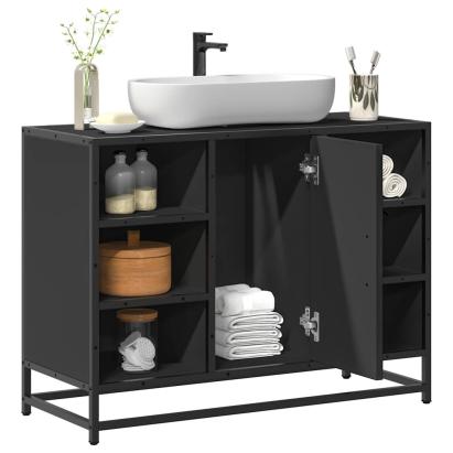 Dulap chiuveta de baie, negru, 80x33x60 cm, lemn compozit GartenMobel Dekor
