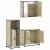 Set mobilier de baie, 3 piese, stejar sonoma, lemn prelucrat GartenMobel Dekor