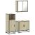 Set mobilier de baie, 3 piese, stejar sonoma, lemn prelucrat GartenMobel Dekor