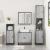 Set mobilier de baie, 3 piese, gri sonoma, lemn prelucrat GartenMobel Dekor