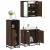 Set mobilier de baie, 3 piese, stejar maro, lemn prelucrat GartenMobel Dekor