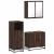 Set mobilier de baie, 3 piese, stejar maro, lemn prelucrat GartenMobel Dekor