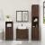 Set mobilier de baie, 3 piese, stejar maro, lemn prelucrat GartenMobel Dekor