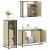 Set mobilier de baie, 3 piese, stejar sonoma, lemn prelucrat GartenMobel Dekor