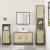 Set mobilier de baie, 3 piese, stejar sonoma, lemn prelucrat GartenMobel Dekor