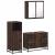 Set mobilier de baie, 3 piese, stejar maro, lemn prelucrat GartenMobel Dekor