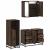 Set mobilier de baie, 3 piese, stejar maro, lemn prelucrat GartenMobel Dekor