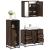 Set mobilier de baie, 3 piese, stejar maro, lemn prelucrat GartenMobel Dekor