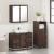 Set mobilier de baie, 3 piese, stejar maro, lemn prelucrat GartenMobel Dekor
