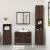 Set mobilier de baie, 3 piese, stejar maro, lemn prelucrat GartenMobel Dekor